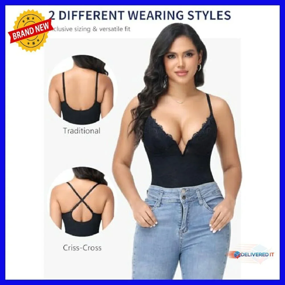 Lace Shapewear Bodysuit Tummy Control Sleeveless Thong Backless